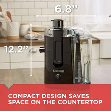 Load image into Gallery viewer, BLACK+DECKER 400-Watt Fruit and Vegetable Juice Extractor, Black, JE2400BD