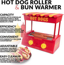Load image into Gallery viewer, Nostalgia Roller Warmer 8 Hot Dog and 6 Bun Capacity