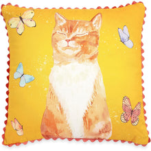 Load image into Gallery viewer, The Pioneer Woman Butterfly Cat Throw Pillow 18x18 Decorative Toss Pillow