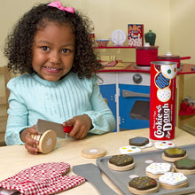 Load image into Gallery viewer, Melissa &amp; Doug Slice-and-Bake Wooden Cookie Play Food Set, Pretend Play, Materials, 28 Pieces, 10.5" H x 13.5" W x 3.25" L