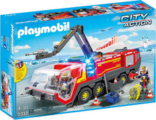 Load image into Gallery viewer, PLAYMOBIL Airport Fire Engine with Lights &amp; Sound Building Set