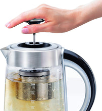 Load image into Gallery viewer, Hamilton Beach 1.7 Liter Electric Glass Kettle With Tea Steeper