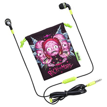 Load image into Gallery viewer, Rick and Morty Noise Isolating Earbuds with Built in Microphone and Pouch