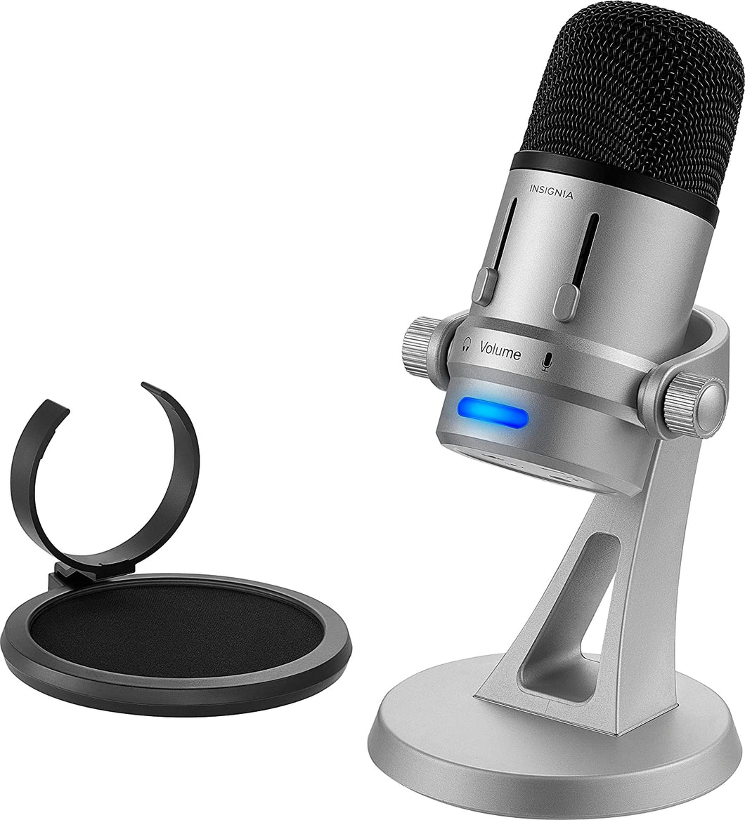 Insignia - USB Microphone - Silver/black
