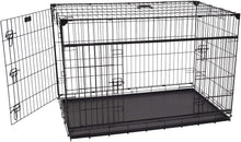 Load image into Gallery viewer, Lucky Dog Slyder Whisper Glide Sliding Door Dog Crate | 2nd Side Door Access | Patented Corner Stabilizers | Removable Tray | Rubber Feet | Carrying Handle (XL 48" x 30" x 33")