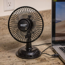 Load image into Gallery viewer, Comfort Zone Oscillating Desk Fan, Black