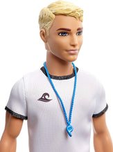 Load image into Gallery viewer, Ken Lifeguard Doll with Life Buoy, Whistle and Blonde Hair Wearing T-Shirt, Red Swim Trunks and Flip-Flops, Gift for 3 to 7 Year Old