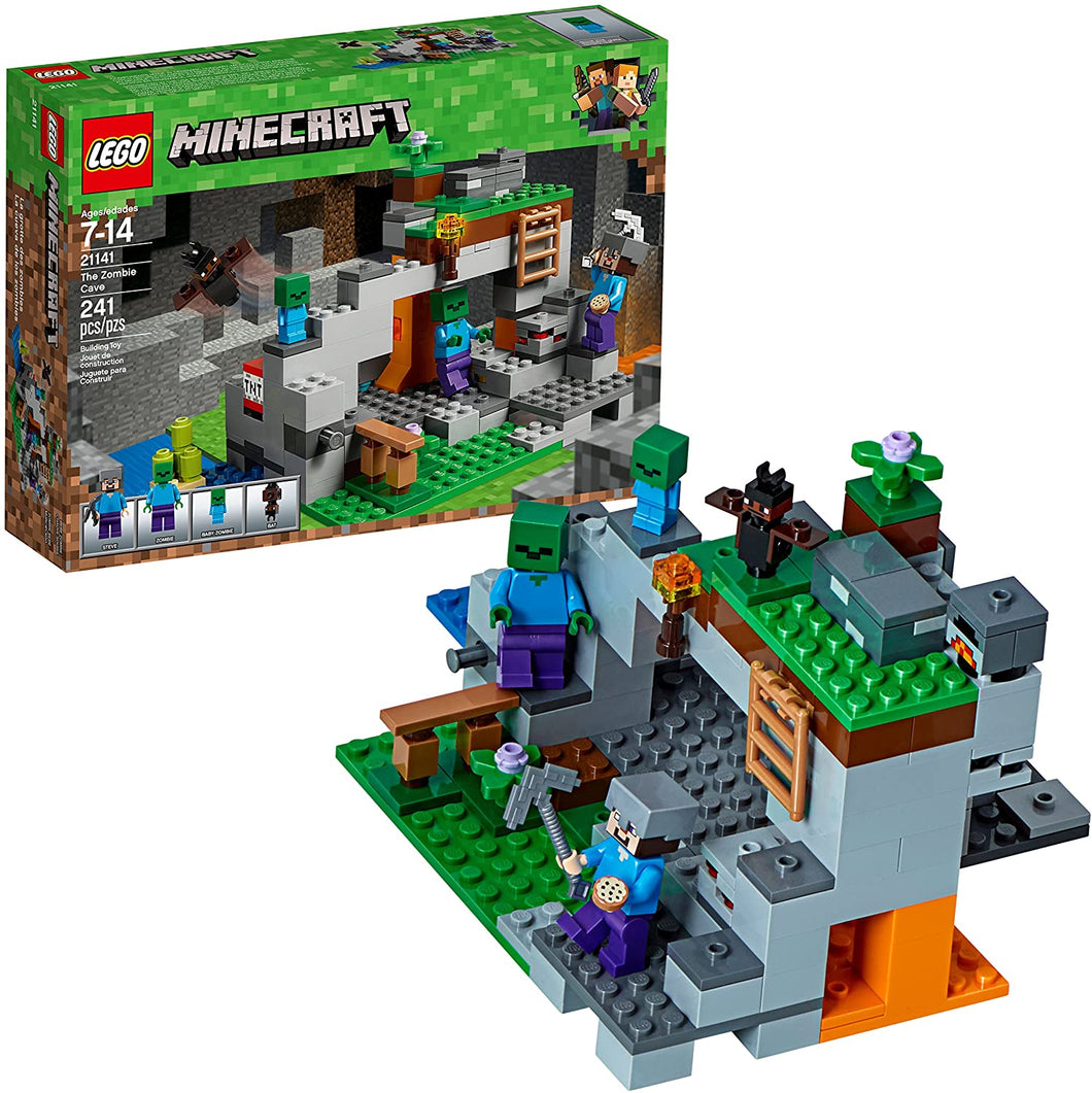 LEGO Minecraft The Zombie Cave 21141 Building Kit with Popular Minecraft Characters Steve and Zombie Figure, separate TNT Toy, Coal and more for Creative Play (241 Pieces)
