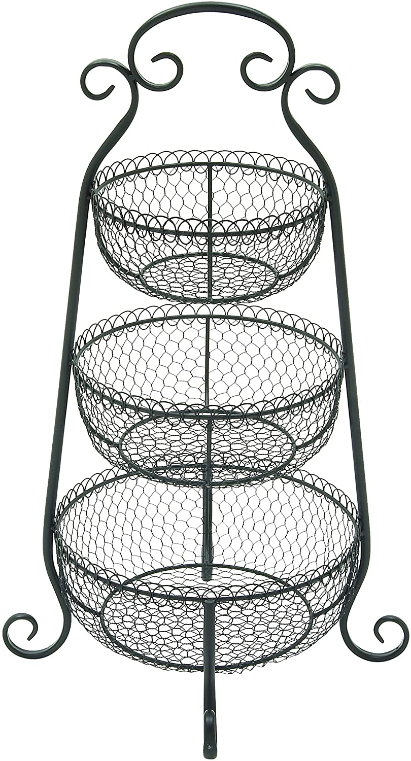 Deco 79 44518 Metal 3 Tier Tray, 19