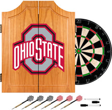 Load image into Gallery viewer, NCAA Ohio State University Wood Dart Cabinet Set