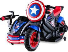 Load image into Gallery viewer, Kid Trax 12-Volt Captain America Motorcycle Ride-On