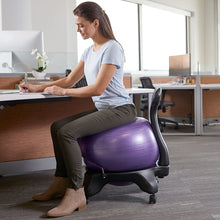 Load image into Gallery viewer, Gaiam Classic Balance Ball Chair – Exercise Stability Yoga Ball Premium Ergonomic Chair for Home and Office Desk with Air Pump, Exercise Guide and Satisfaction Guarantee