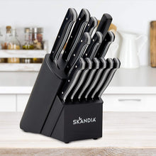 Load image into Gallery viewer, Hampton Forge Aldis Knife Block Set, 14 Piece, Black