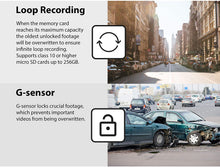 Load image into Gallery viewer, Rexing V1P Pro Dual 1080p Full HD Front and Rear 170 Degree Wide Angle Wi-Fi Car Dash Cam with Built-in GPS Logger, Supercapacitor, 2.4" LCD Screen, G-Sensor, Loop Recording, Mobile App