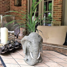Load image into Gallery viewer, Homestyles 8.5 in. Graystone Elephant Muggly Mascot Animal Statue Planter Holds a 3&quot; Pot