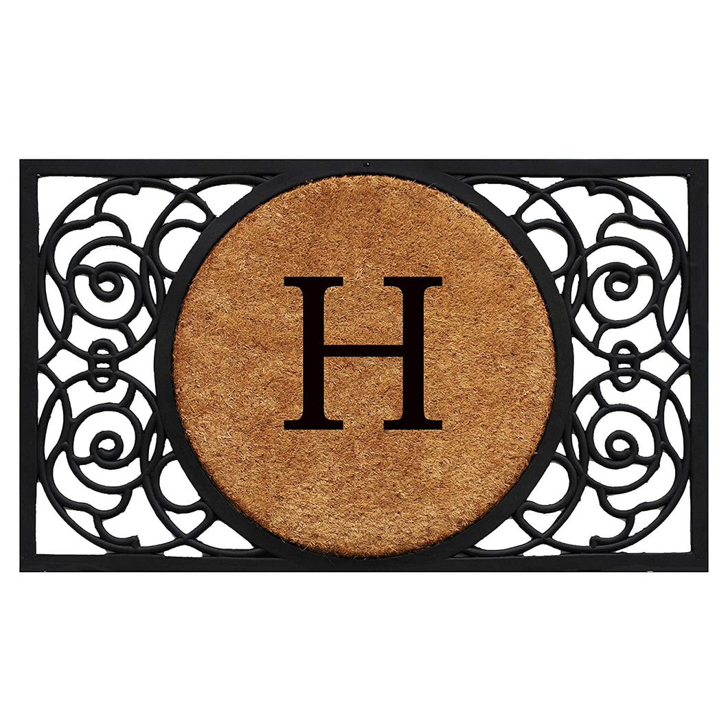 Calloway Mills 180031830H Armada Circle Monogram Doormat, 18