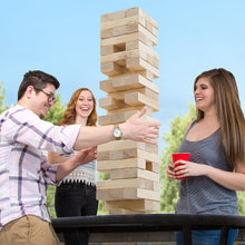 Load image into Gallery viewer, Hey! Play! Classic Giant Wooden Blocks Tower Stacking Game, Outdoors Yard Game, for Adults, Kids, Boys and Girls