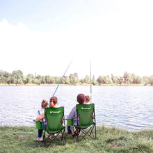Load image into Gallery viewer, Wakeman OutdoorsOversized Camp Chair-300lb. Capacity Heavy Duty Big Tall Quad Seat with Cup Holder, Cooler, Carry Bag-Tailgating, Camping, Fishing