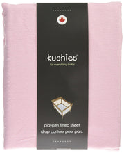 Load image into Gallery viewer, Kushies Pack N Play Playard Sheet, Soft 100% Breathable Cotton Flannel, Made in Canada, Pink
