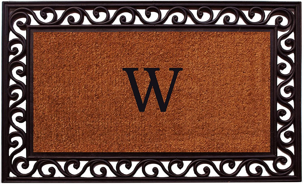 Home & More 100061830W Rembrandt Monogram Doormat (Letter W)