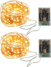 Load image into Gallery viewer, 32ft Battery-Powered LED String Lights with 100 LED Lights, Waterproof Outdoor and Indoor Fairy Lights, Patio Lights, Party Lights, Dorm Room Essentials
