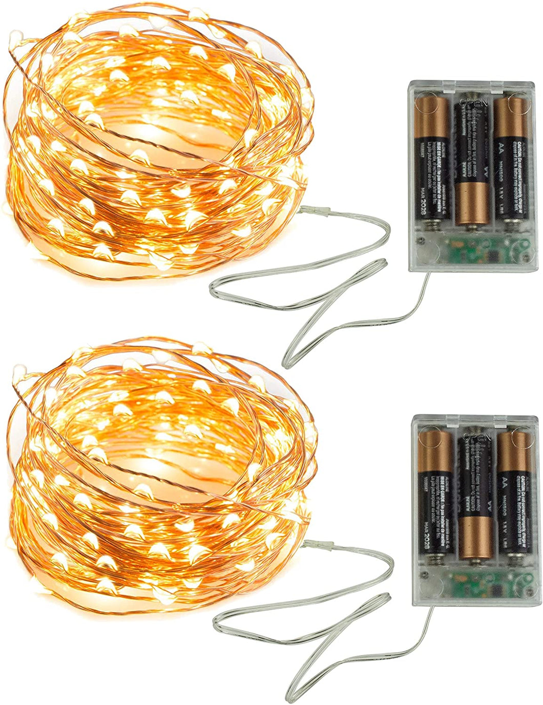 32ft Battery-Powered LED String Lights with 100 LED Lights, Waterproof Outdoor and Indoor Fairy Lights, Patio Lights, Party Lights, Dorm Room Essentials