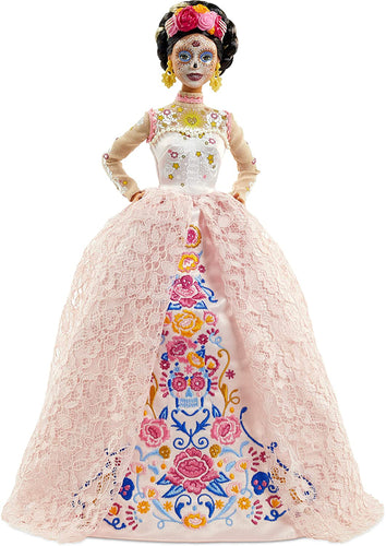 Barbie Signature Dia De Muertos 2020 Doll (12-in Brunette) in Embroidered Lace Dress and Flower Crown, with Certificate of Authenticity
