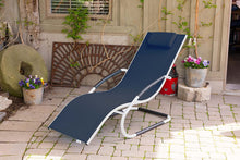 Load image into Gallery viewer, Vivere Wave Aluminum Lounger, Navy on White