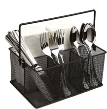 Load image into Gallery viewer, Mind Reader Storage Basket Organizer, Utensil Holder, Forks, Spoons, Knives, Napkins, Perfect for Desk Supplies, Pencil, Pens, Staples