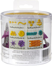 Load image into Gallery viewer, Wilton Cake Piping Tip Set with Silicone Stand, Purple, 7 Pieces