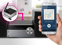 Load image into Gallery viewer, Aluratek ABC53F Bluetooth Audio Receiver and Transmitter with Bluetooth 5 (Stream up to 300 feet), AUX , RCA and Optical Connections Supported, Low Latency, aptX, Wireless Audio TV to Headphones