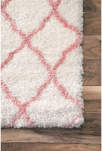 Load image into Gallery viewer, Soft &amp; Plush Geometric Drawings Kids Baby Pink Shag Area Rugs, 8 Feet x 10 Feet (8' x 10')