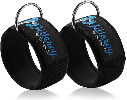 Fitteroy Ankle Straps for Cable Machine and Resistance Exercises (Pair) Strengthens and Tones Glutes and Hamstrings