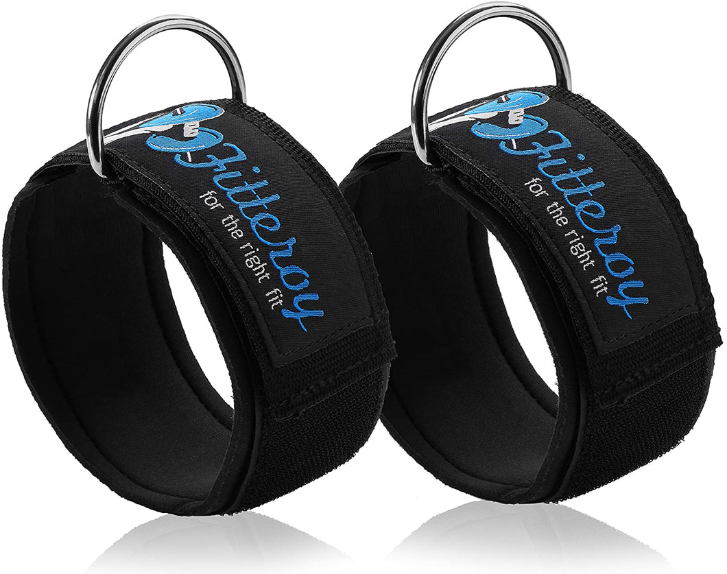 Fitteroy Ankle Straps for Cable Machine and Resistance Exercises (Pair) Strengthens and Tones Glutes and Hamstrings