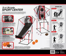Load image into Gallery viewer, Majik Arcade 3-In-1 Sport Center for Basketball, Baseball, and Football