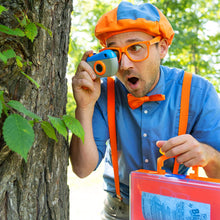 Load image into Gallery viewer, Blippi Detective Roleplay Set - Carry Case, Camera, Personalized Yellow Badge, Magnifying Glass, Activity Sheets for Ultimate Toddler and Young Child Mystery Adventure - Exclusive Content Included