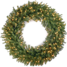 Load image into Gallery viewer, National Tree Company Pre-lit Artificial Christmas Wreath| Includes Pre-strung White Lights | Norwood Fir - 48 inch