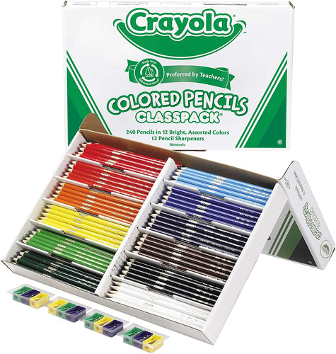 Crayola 240 Ct Colored Pencil Classpack, 12 Assorted Colors (68-8024)