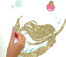 Load image into Gallery viewer, RoomMates Mermaid Peel and Stick Wall Decals with Glitter - RMK3562SCS, Multicolor
