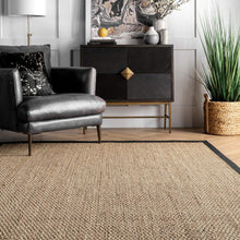 Load image into Gallery viewer, nuLOOM Elijah Seagrass Natural Area Rug, 8' x 10', Black