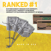 Load image into Gallery viewer, Cinch Traps-Medium Gopher Trap Kit: 3 Gopher Traps with Tunnel Marking Flags and Instructions- Made in America