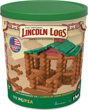 Load image into Gallery viewer, LINCOLN LOGS –100th Anniversary Tin-111 Pieces-Real Wood Logs-Ages 3+ - Best Retro Building Gift Set for Boys/Girls - Creative Construction Engineering – Top Blocks Game Kit - Preschool Education Toy