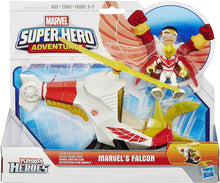 Load image into Gallery viewer, Playskool Heroes Marvel Super Hero Adventures Talon Copter with Marvels Falcon Action Figure