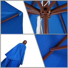 Load image into Gallery viewer, California Umbrella 9-Feet Polyester Pulley Lift System Wood Market Umbrella