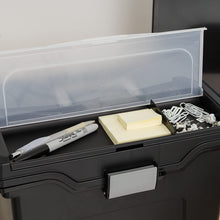 Load image into Gallery viewer, IRIS USA Letter Size Portable File Box with Organizer Lid, Black