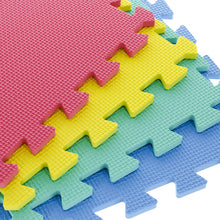 Load image into Gallery viewer, Foam Mat Floor Tiles, Interlocking EVA Foam Padding by Stalwart Â– Soft Flooring for Exercising, Yoga, Camping, Kids, Babies, Playroom Â– 8 Piece Set, Multi-Color, 12.4" X 12.4" X 0.375" (80-32321)