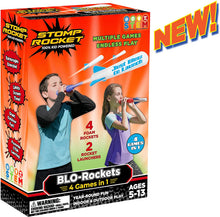 Load image into Gallery viewer, Stomp Rocket New BLO-Rockets - Includes 2 Launchers, 4 Rockets - Indoor and Outdoor Rocket Toy Gift for Boys and Girls Ages 5 (6, 7, 8) and Up