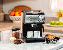 Load image into Gallery viewer, Hamilton Beach Espresso Machine with Steamer - Cappuccino, Mocha, &amp; Latte Maker (40715)
