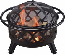 Load image into Gallery viewer, Peaktop CU296 Round Steel Wood Burning Fire Pits, 30.0", Black