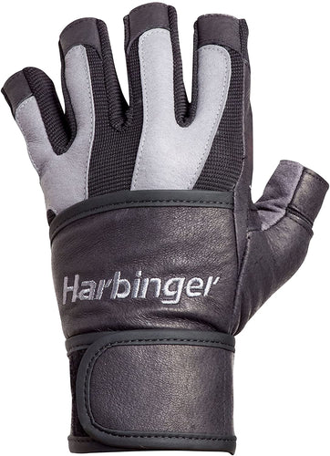 Harbinger Men's BioFlex WristWrap Weightlifting Gloves with Spider Grip Leather Palm (Pair)